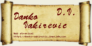 Danko Vakirević vizit kartica